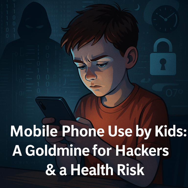 Mobile Phone Use by Kids A Goldmine for Hackers & a Health Risk