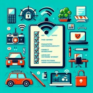 Checklist graphic listing ten WiFi security steps