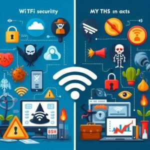 Comparison graphic listing WiFi security myths and facts