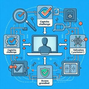 CAPTCHA acts as a security checkpoint to filter out bot traffic.
