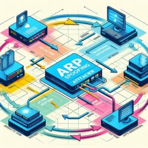 In an ARP spoofing attack, the hacker tricks devices into sending their traffic through the attacker's machine