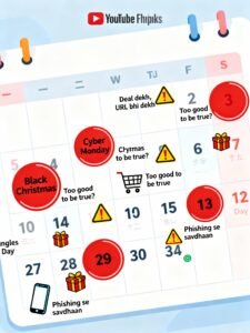 Major shopping holidays ke time extra alert raho jab nakli websites multiply ho jati hain increased online traffic ka faida uthane ke liye